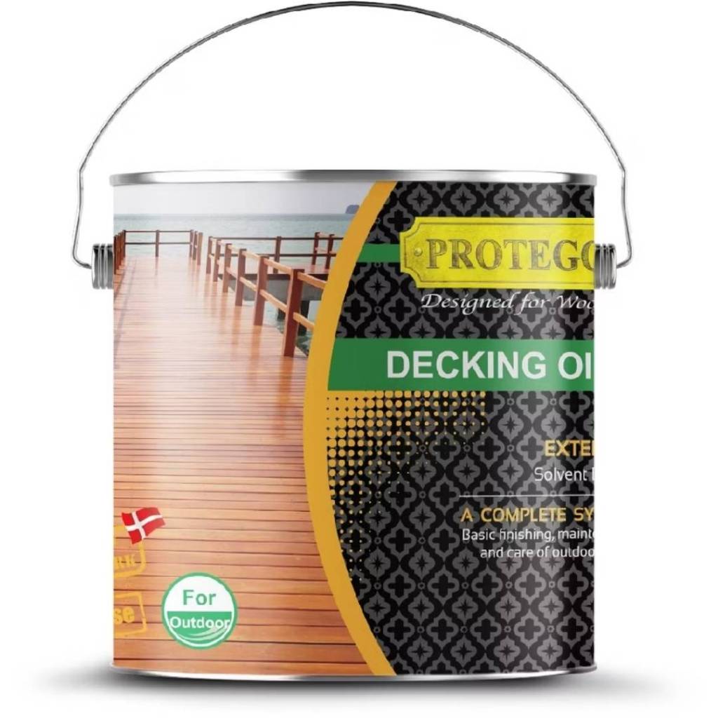 สีทาไม้ สีย้อมไม้โปรเทโก้ PROTEGO Decking Oil Matt ( ด้าน ) สูตรน้ำมัน ใช้สำหรับทางานไม้ภายนอก ( Special Colour )