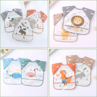 พร้อมส่ง BIBBOO เสื้อกันเปื้อนกันน้ำ แขนสั้น เสื้อกันเปื้อนเด็ก คุณภาพดี ชุดที่ 2