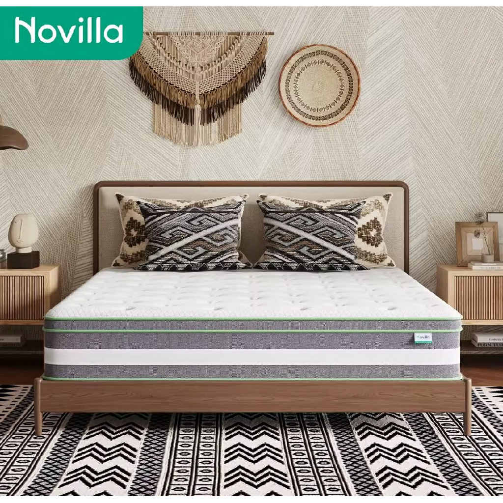 Novilla ที่นอนยางพาราแท้ 100% ผ้าไหมเย็น สปริงพ็อกเก็ต   หนา 12 นิ้ว รุ่น IceMint (ไม่มีกล่อง)
