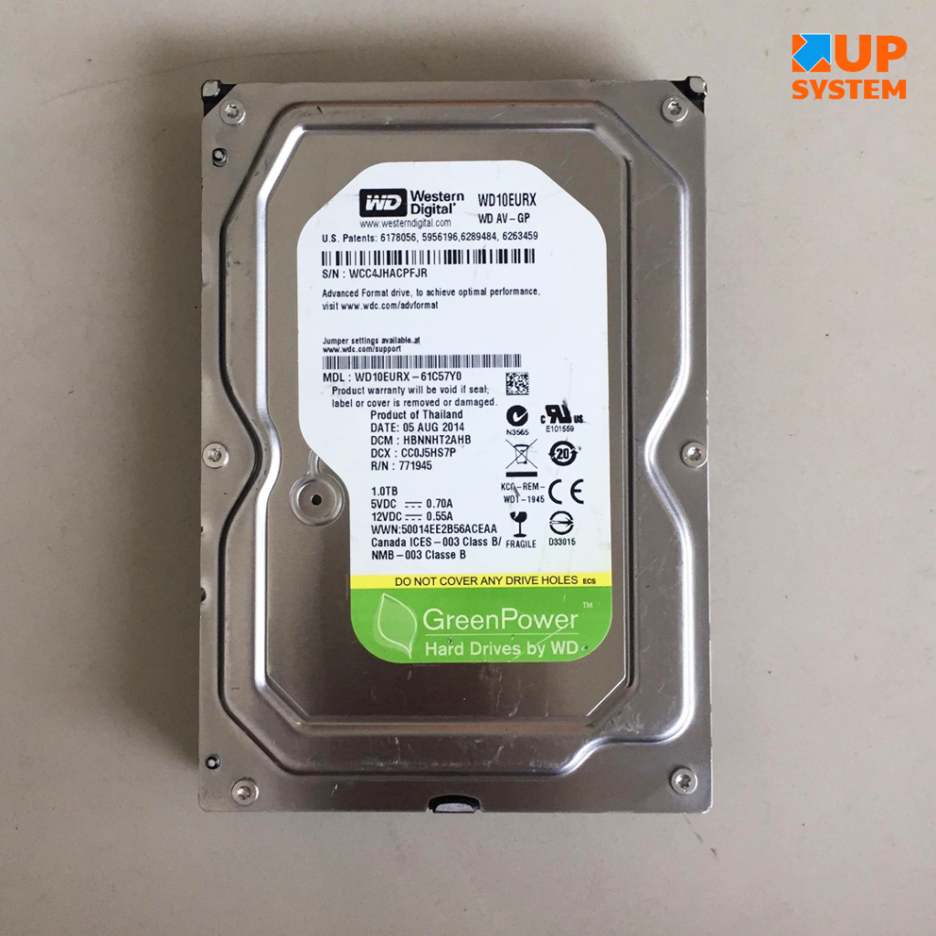 HDD WD (WD10EURX) / 1TB / SATA / 7200 RPM / Size 3.5นิ้ว (#ฮาร์ดดิสก์มือ2)