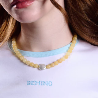 Bemingtop1162(S-4XL) - Lali Tee - เสื้อยืดคอกลมดีไซน์ตัดขอบดีเทลโลโก้ปัก BEMING ด้านหน้า