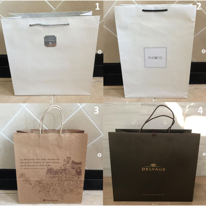 ถุง ถุงกระดาษ แบรนด์ Vuudh , PAWIS , Takashimaya  และ DELVAUX  ของแท้ ใช้ใส่ของ ของขวัญ