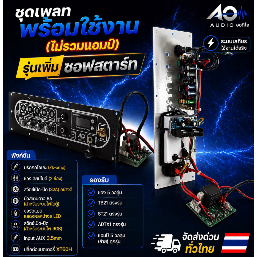 ชุดเพลทพร้อมใช้+ปรีคาราโอแกะ+ซอฟ