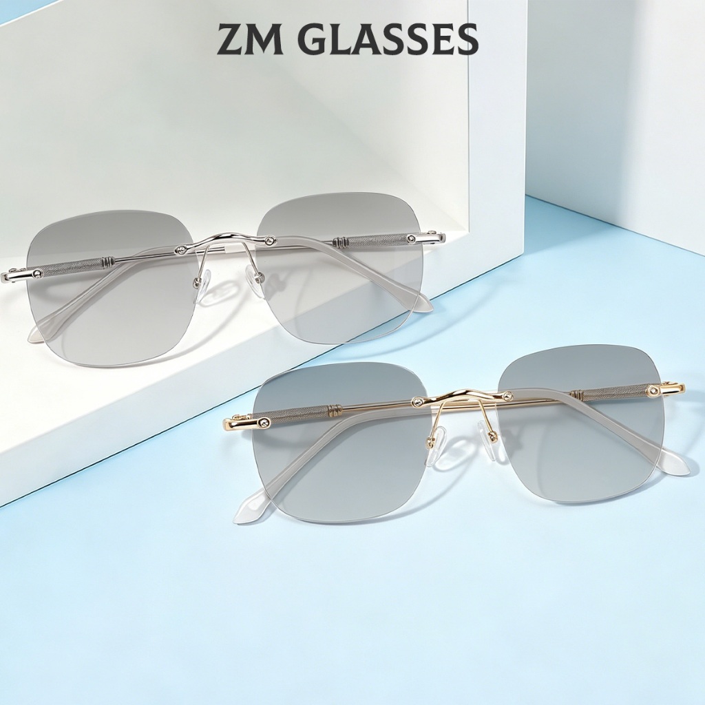(-0~-200)แถมฟรีกล่องใส่แว่น แว่นกันแดดโฟโตโครมิก แฟชั่น เปลี่ยนสีตามระดับสายตา ป้องกันรังสีแสงสีฟ้า unisex BS1137