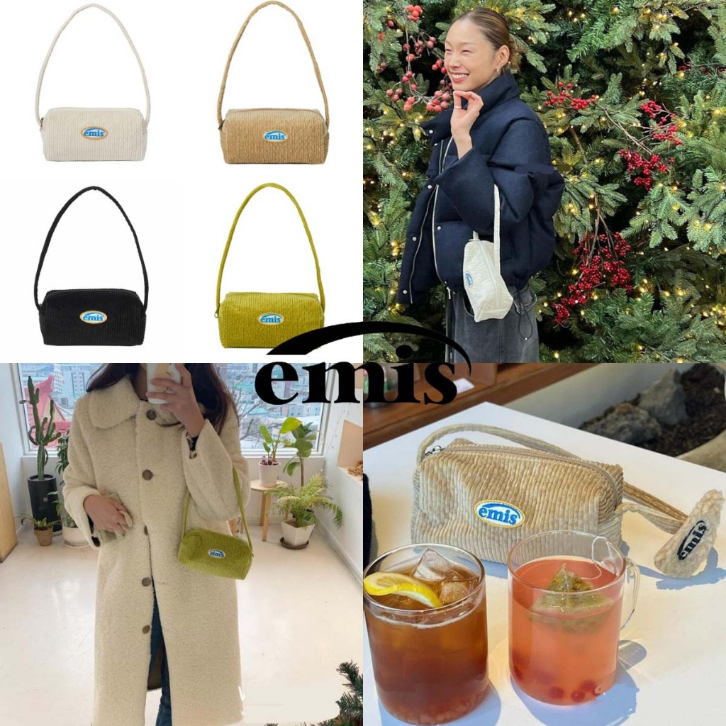 『 Nana Bag 』🇰🇷 EMIS Corduroy stick bag ผ้าลูกฟูก กระเป๋าสแควร์ กระเป๋าาถือ ราคาถูก Shopee Lazada