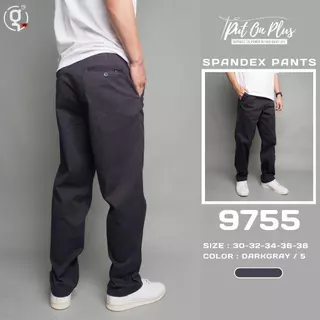 ⚡GW⚡9755 กางเกงขายาว ผู้ชาย ผ้ายืด สีพื้น ยาว 38.5-40.5 นิ้ว ไซส์ 30-38