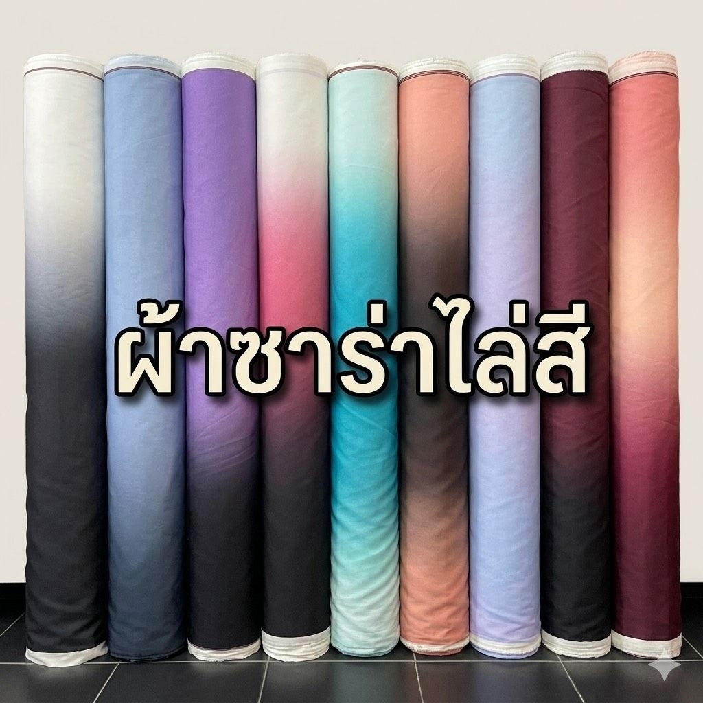 ผ้าซาร่า ไหมอิตาลี ไล่สี เมตร หลา เดรส ราตรี ชุดออกงาน หน้ากว้าง 150 cm