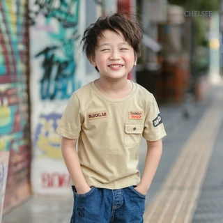 Chelsee เสื้อยืดคอกลม แขนสั้น เรียบๆ ผ้า 100%Cotton เด็กผู้ชาย อายุ 1.5-10 ปี เสื้อผ้าเด็กโต รุ่น 128273
