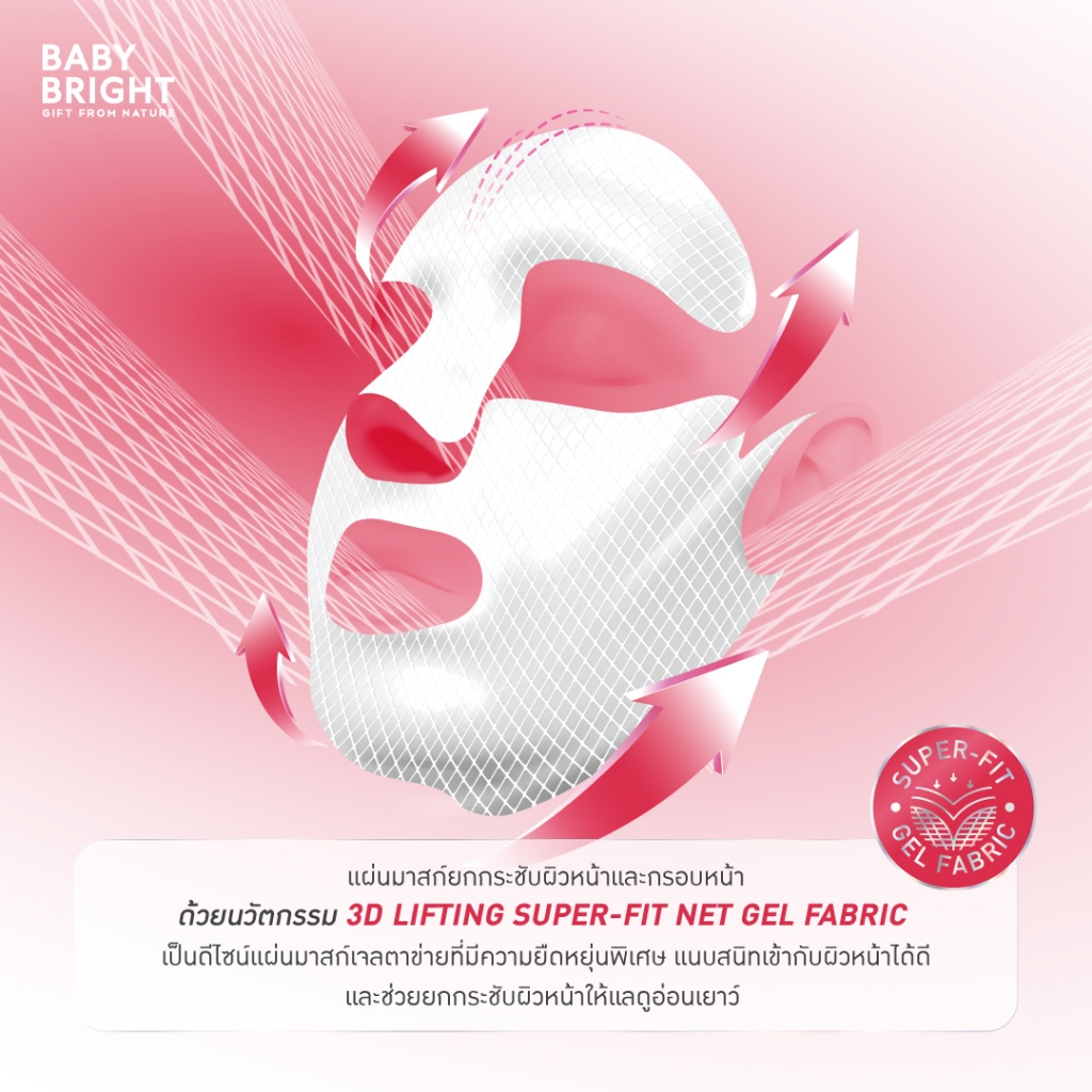 Baby Bright ماسك جل شبكي 3D Lifting ‏39 غ (6 أكياس) — صورة 6
