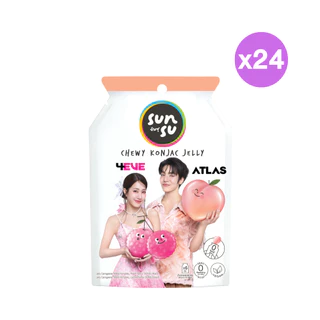 (แพ็ก 24) SUNSU 4EVE x Atlas ซันซุ เยลลี่ผสมบุก กลิ่นพีชและลิ้นจี่