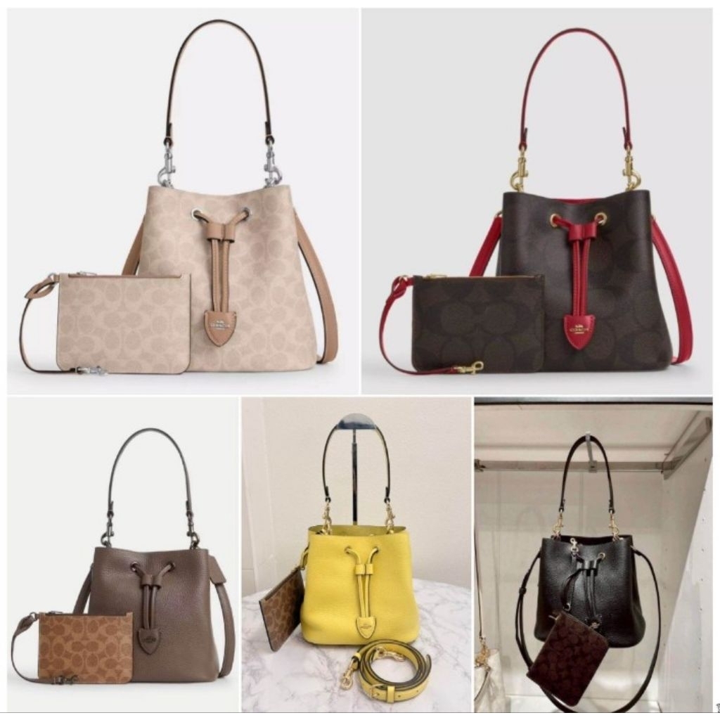 (เงินสดลดเพิ่มเติมได้)  New สะพายข้าง  มีใบลูก ROWAN BUCKET BAG IN SIGNATURE CANVAS  CBH07