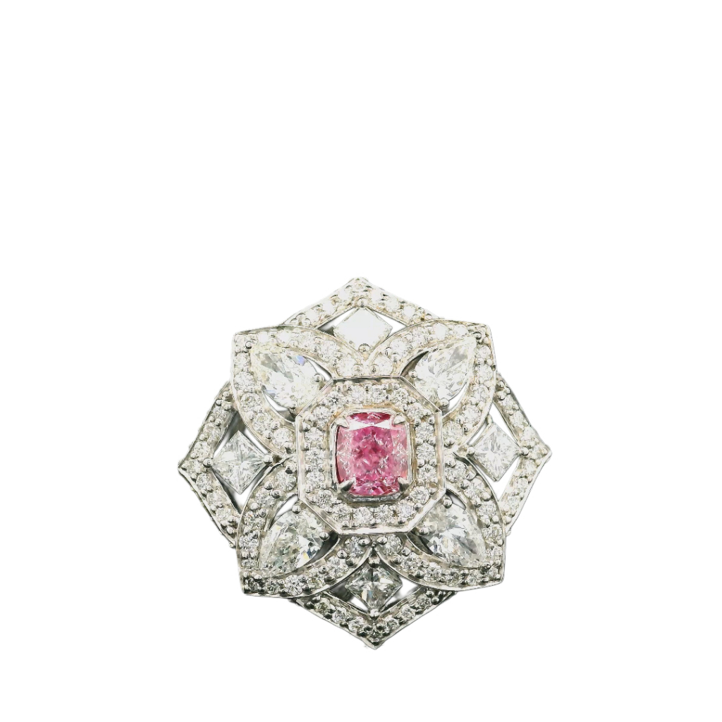 0.55 Carat Faint Pink SI2 Clarity Diamond Ring