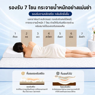 Melloa ที่นอนยางพารา 6ฟุต 5ฟุต 3.5ฟุต 3ฟุต แก้ปวดหลัง รองรับสรีระ ลดแรงสั่นสะเทือน นอนนุ่มสบาย