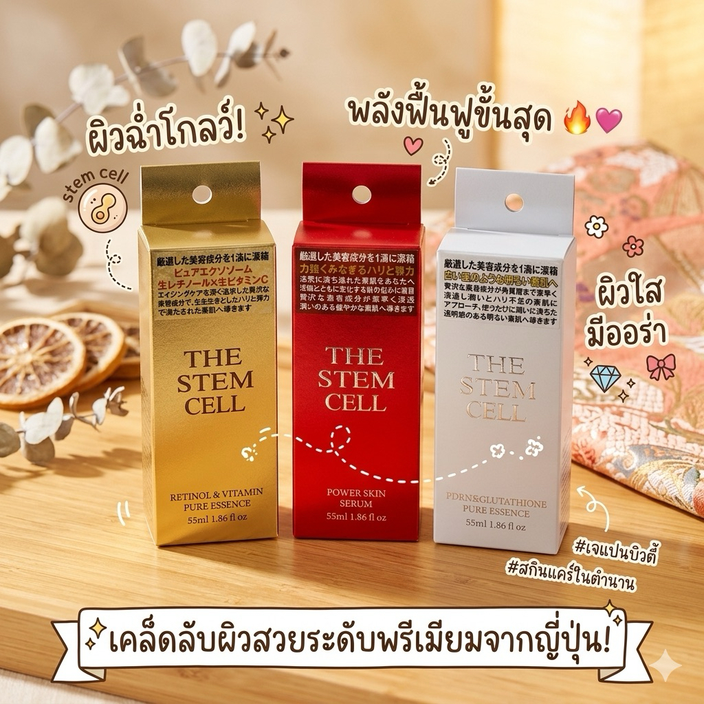 ‼️ร้านนี้ถูกที่สุด‼️THE STEM CELL Serum ช่วยชะลอการเสื่อมของเซลล์ผิว ช่วยให้ผิวดูอ่อนเยาว์ ช่วยทำให้ใบหน้ากระจ่างใสขึ้น