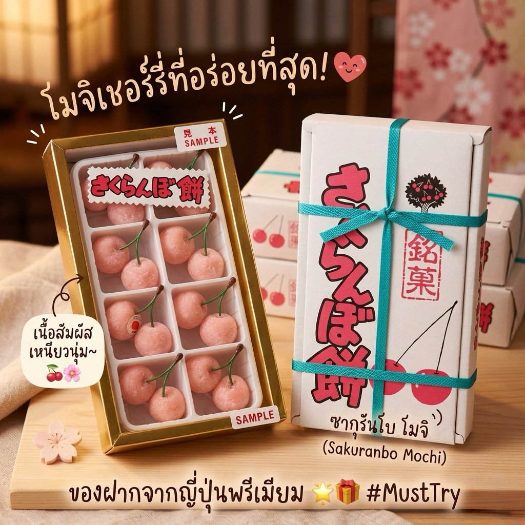 ‼️ร้านนี้ถูกที่สุด‼️โมจิเชอรี่ Sato Nishiki ความหอมของเชอรี่ที่ผสานระหว่างรสเปรี้ยวและหวานอย่างลงตัวกับความนุ่มหนึบหนับ