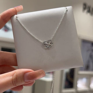 (ของแท้100%) Pandora Infinity heart silver necklace สร้อยคอหัวใจอินฟินิตี้ ยาว50cm.