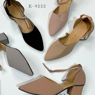 รองเท้าหัวแหลมส้นสูง 2 นิ้ว รุ่น k-9222 (ไซซ์36-45)