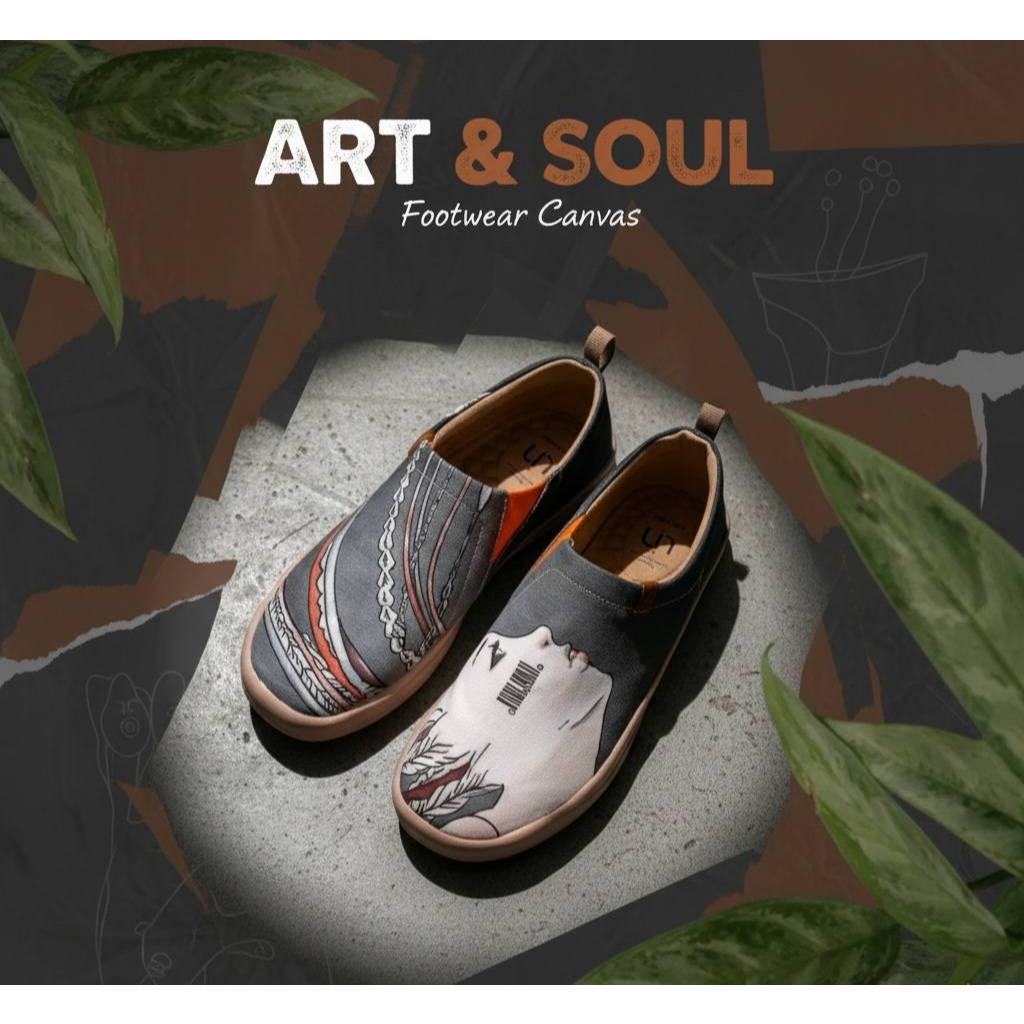 UIN fashion retro sports art casual sneakers travel shoes LOLITAS Artist Paint Women Canvas Shoes