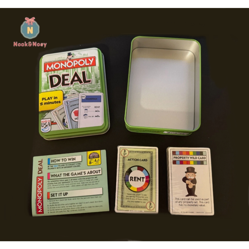 พร้อมส่ง เกมเศรษฐีฉบับการ์ด โมโนโพลี Deal Card Game กล่องเหล็ก เล่นได้ 2-5 คน บอร์ดเกม
