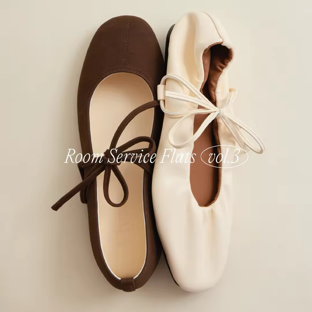 🤎used🤎  Flynn - Ballet Flats Room Service Collection Vol. 3 สีน้ำตาล ไซส์ 38 มีกล่องให้ อุปกรณ์ครบ ค