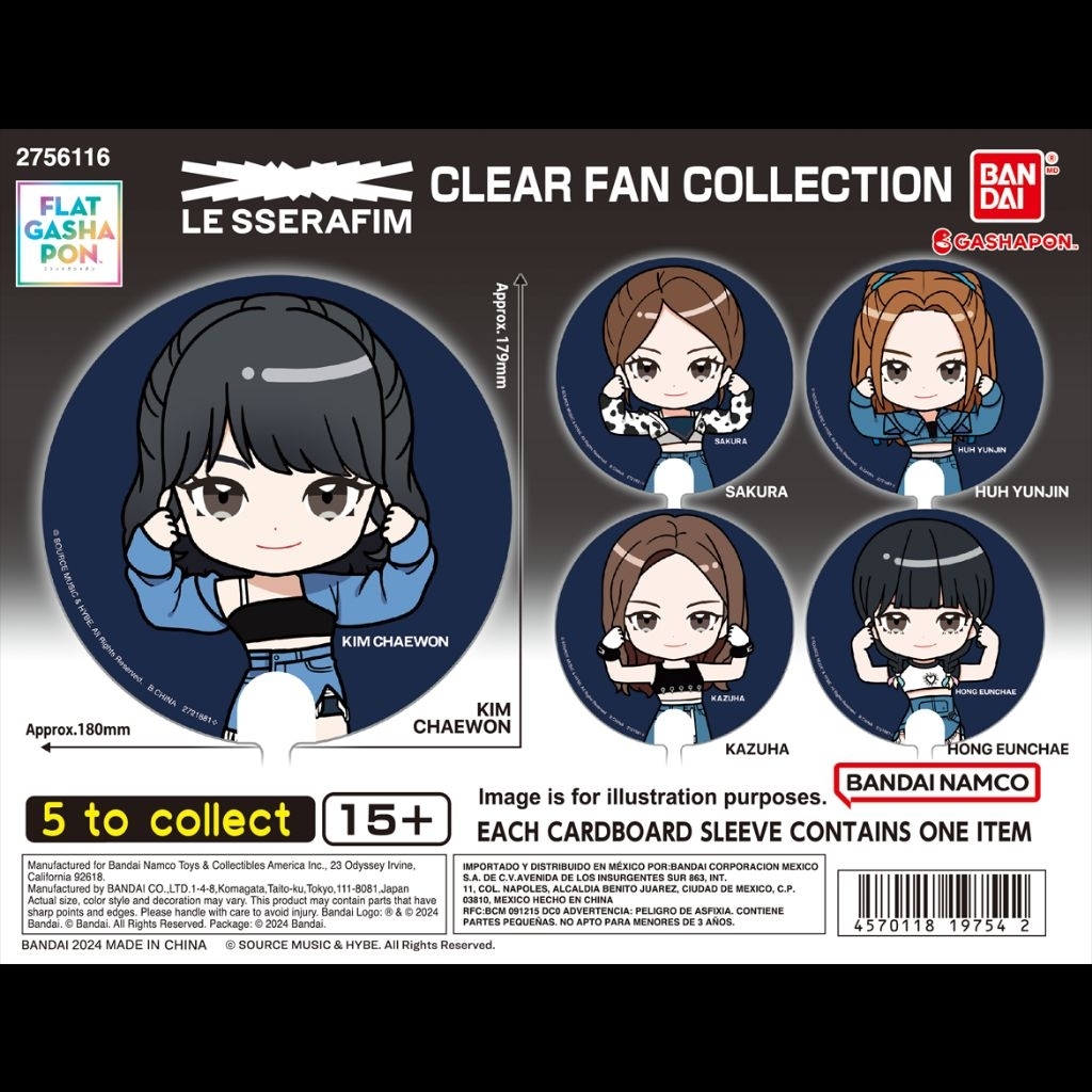 LE SSERAFIM CLEAR FAN COLLECTION - Hong Eunchae [Bandai)[FlatGashapon]