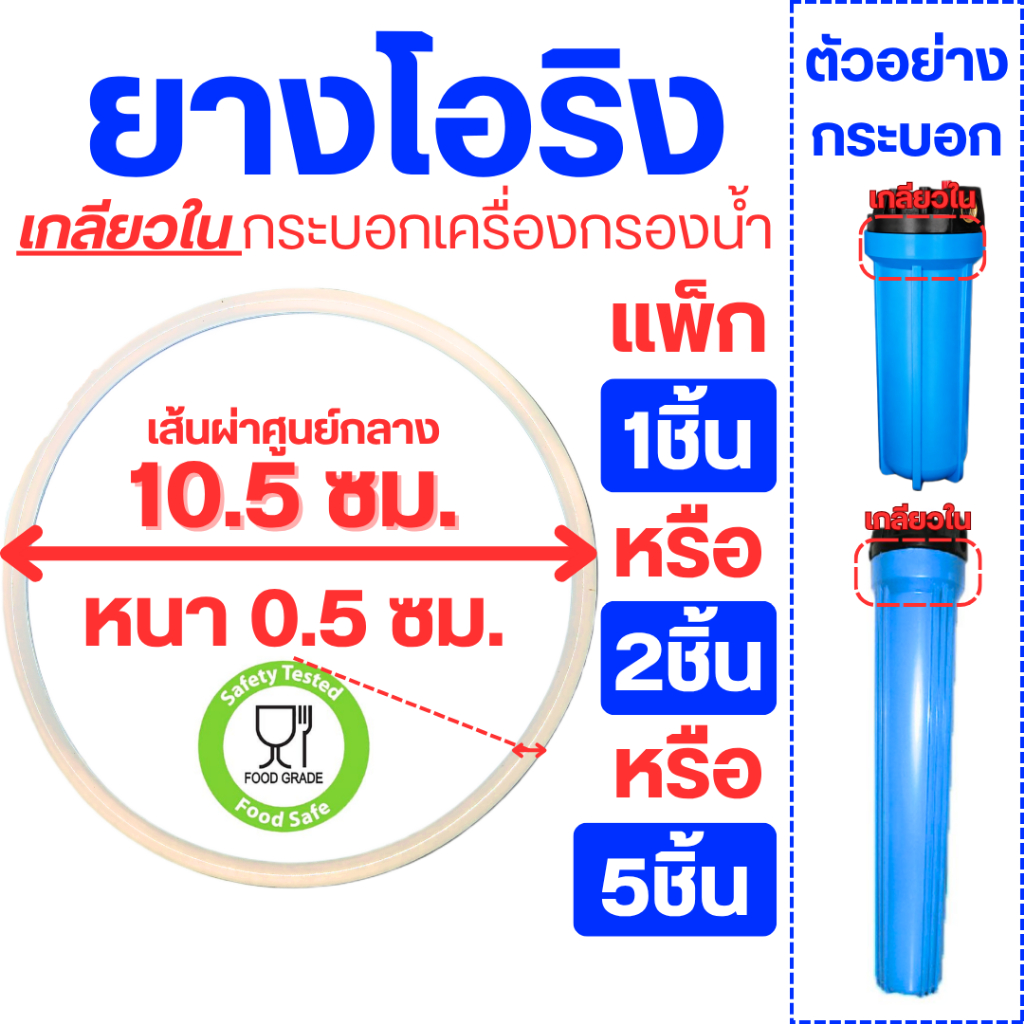 ยางโอริง (O-Ring) แบบใส เกลียวใน สำหรับกระบอกเครื่องกรองน้ำ 10 นิ้ว และ 20 นิ้ว