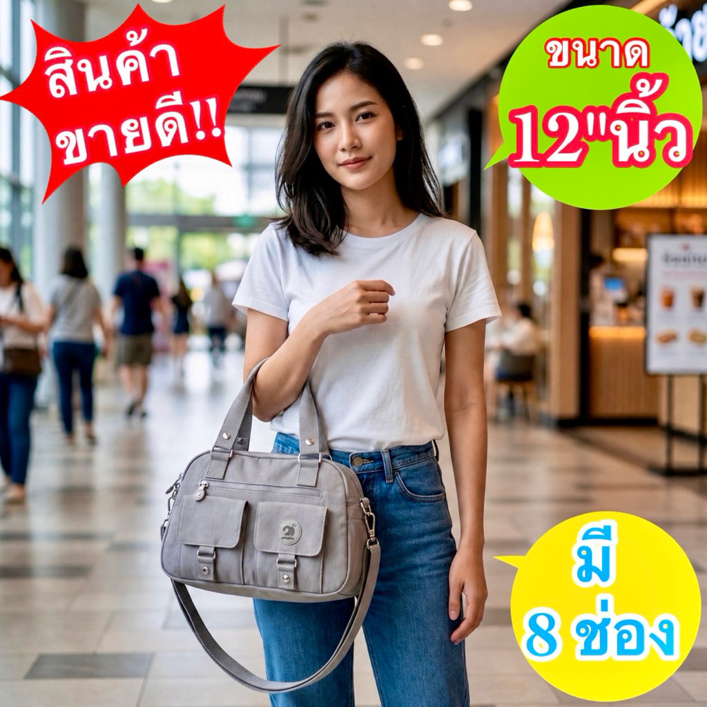LINGKUB กระเป๋าถือ สะพายข้างได้ ขนาด 12" นิ้ว ลิงค์คับ รุ่น : KB-8001 (ของแท้ 100%)✔️