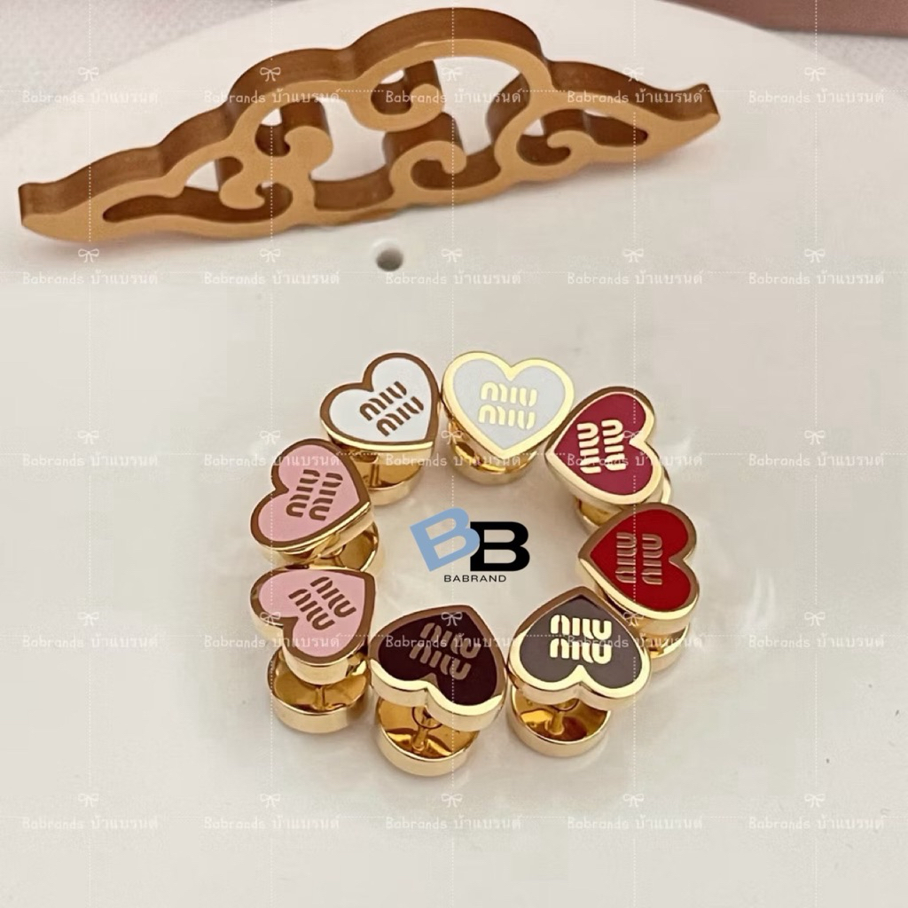🔥พร้อมส่ง🔥💥ถูกที่สุดดด 💥 New Miu Miu heart shape 5IO340 3สี 🩷🤍🩵น่ารักสุดๆๆๆๆของแท้ ได้อุปกรณ์ครบ