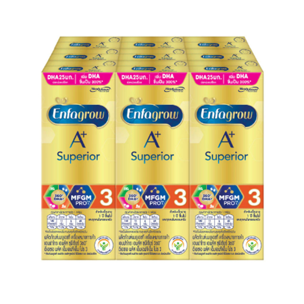 เอนฟาโกร3 เอพลัสซุพีเรียร์ 180มล. แพค 9 Enfagrow 3 A Plus Superior 180ml. Pack 9
