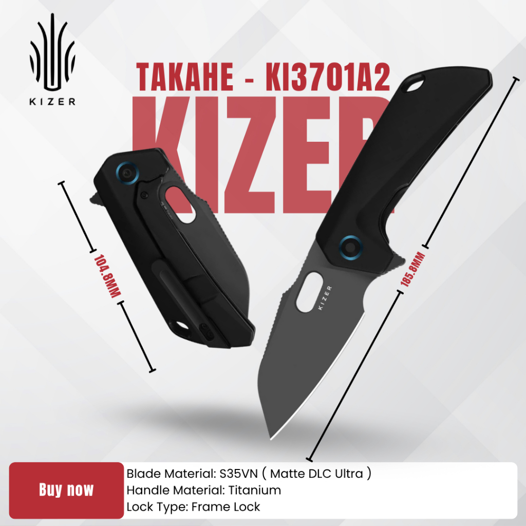 มีดพับ KIZER Takahe | S35VN | Titanium | Ki3701A2