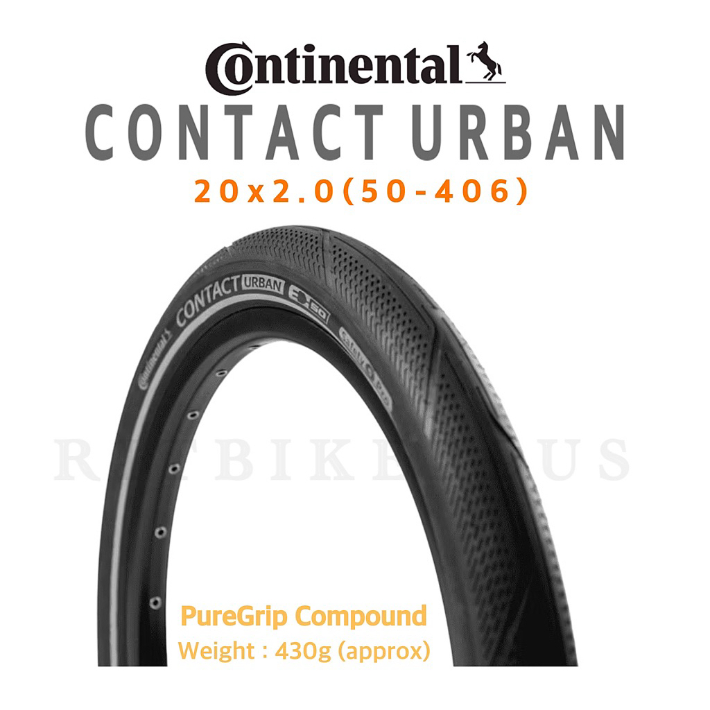 ยางนอกจักรยาน  CONTINENTAL รุ่น Contact Urban 20x2.0 (50-406) ขอบลวด  ขี่นุ่ม มั่นใจ เกาะถนนดี