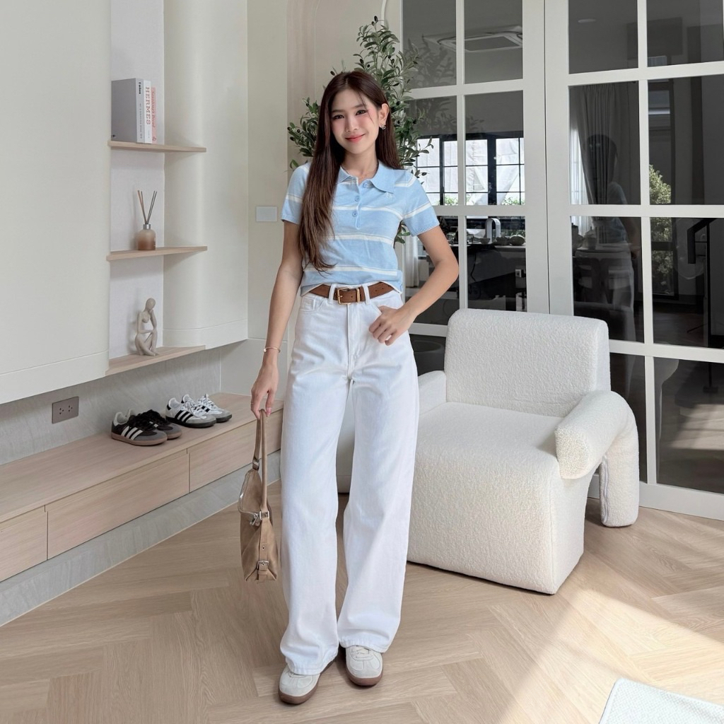 กางเกง Nicharis สีขาว