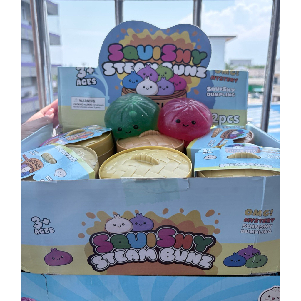 (มีส่งด่วน)  6 ชิ้น สกุชชี่ติ่มซำ สกุชชี่ซาลาเปา สุ่มสี