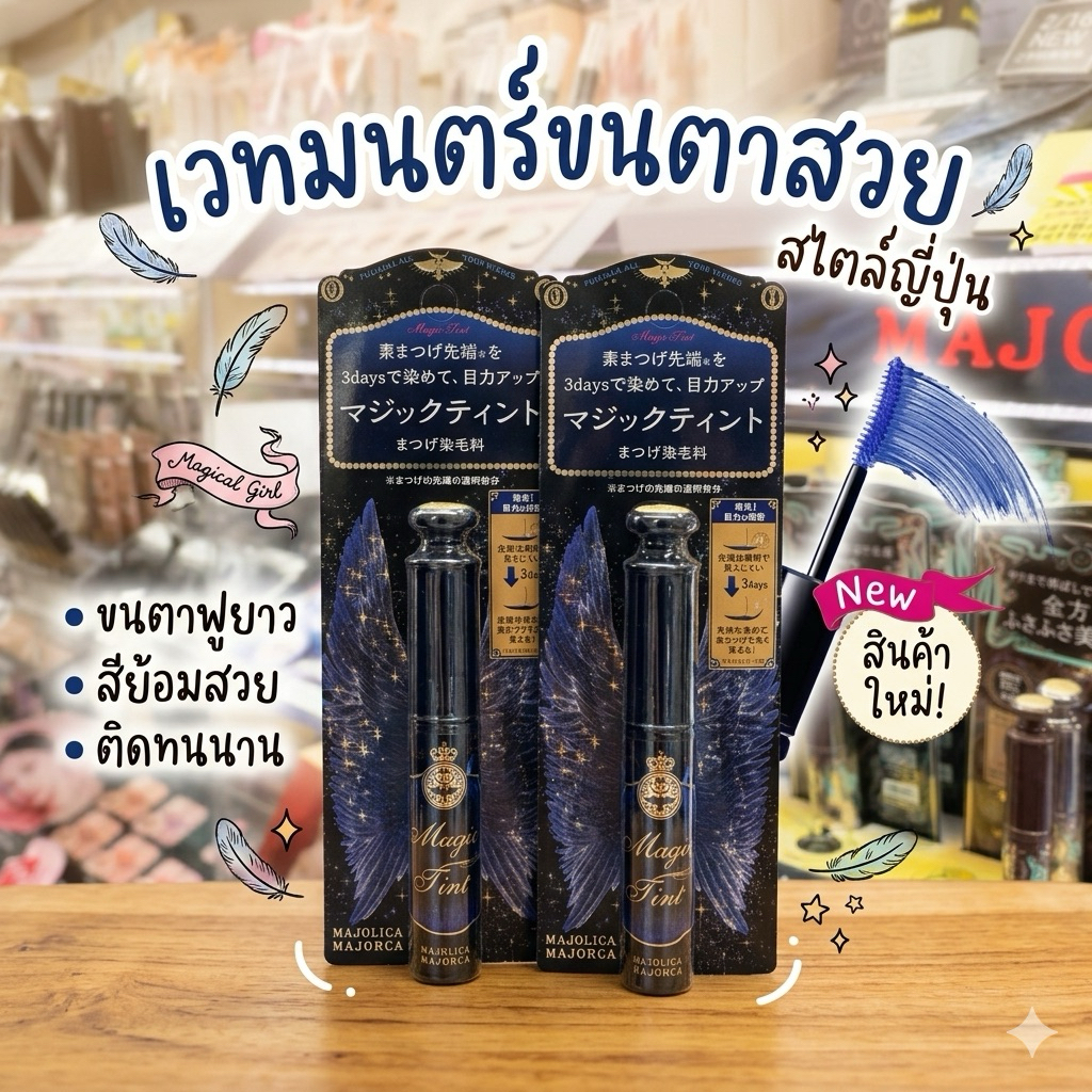 ‼️ร้านนี้ถูกที่สุด‼️Majolica Majorca Magic Tint ที่ช่วยให้ขนตาดูยาวขึ้นอย่างเป็นธรรมชาติโดยไม่ต้องปัดมาสคาร่าหนา