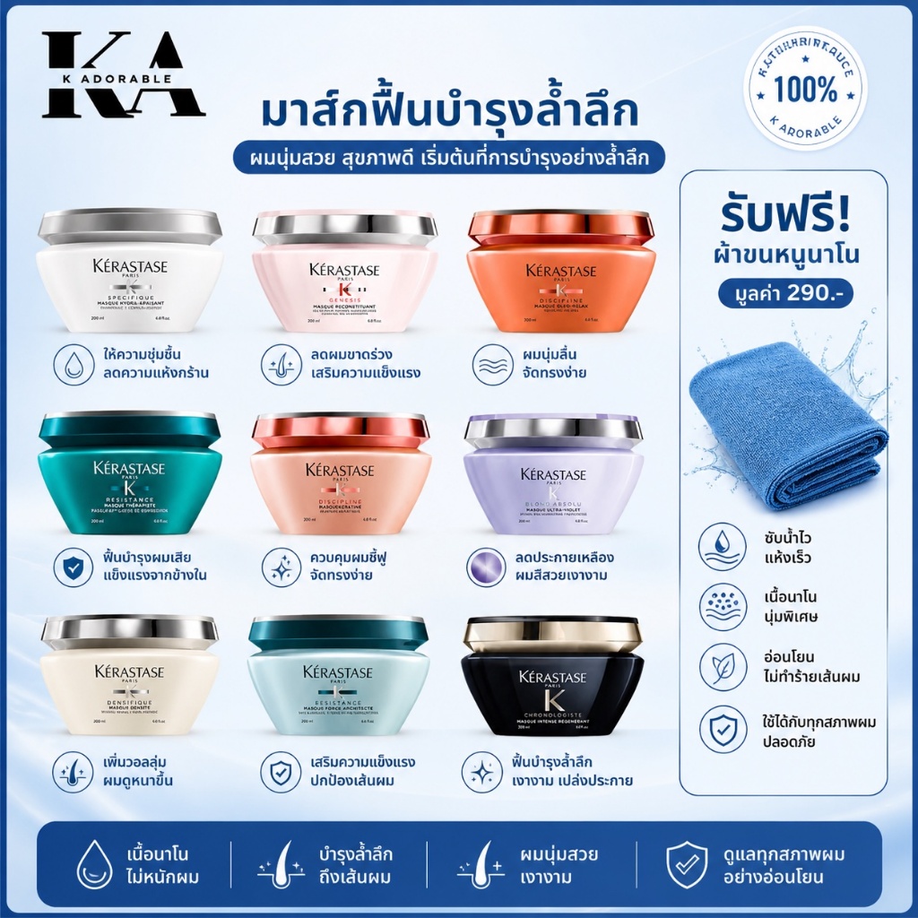 [สินค้าแท้ 100%] Kerastase Hair Masque 200 ml. มาส์กดูแลผม เคเรสตาส Kerastase