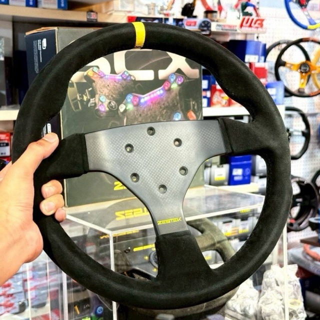 พวงมาลัย Zestek 330MM LITE Carbon Fiber Racing Wheel หุ้ม Alcantara แท้ น้ำหนักเบา สำหรับรถแข่งและ S