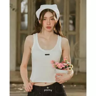 Paloy - PL2218 Alice Tank Top เสื้อกล้ามเย็บขอบลูกไม้ (Little Miss Summer)