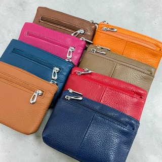 หนังวัวแท้ 3 ช่องซิป จุเยอะนิ่ม🔥 กระเป๋าสตางค์ กระเป๋าเหรียญ Wallet Cion S5-59
