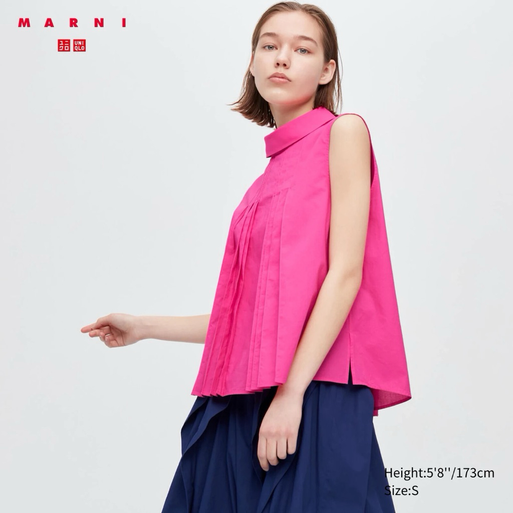 Uniqlo MARNI เสื้อเชิ้ตแขนยาวเว้า XL (มือสอง)