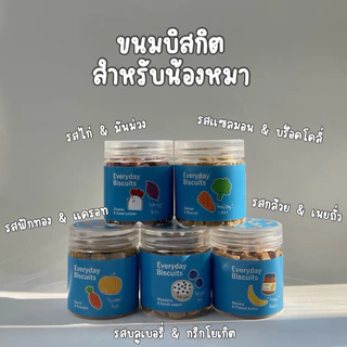 ขนมหมาโฮมเมด บิสกิตสุนัข คุกกี้สุนัข 5 รส ไซส์ S กระปุกเล็ก | คลีน ออแกนิค ไม่ใส่วัตถุกันเสีย ไม่ใส่เกลือ | Woof Paku