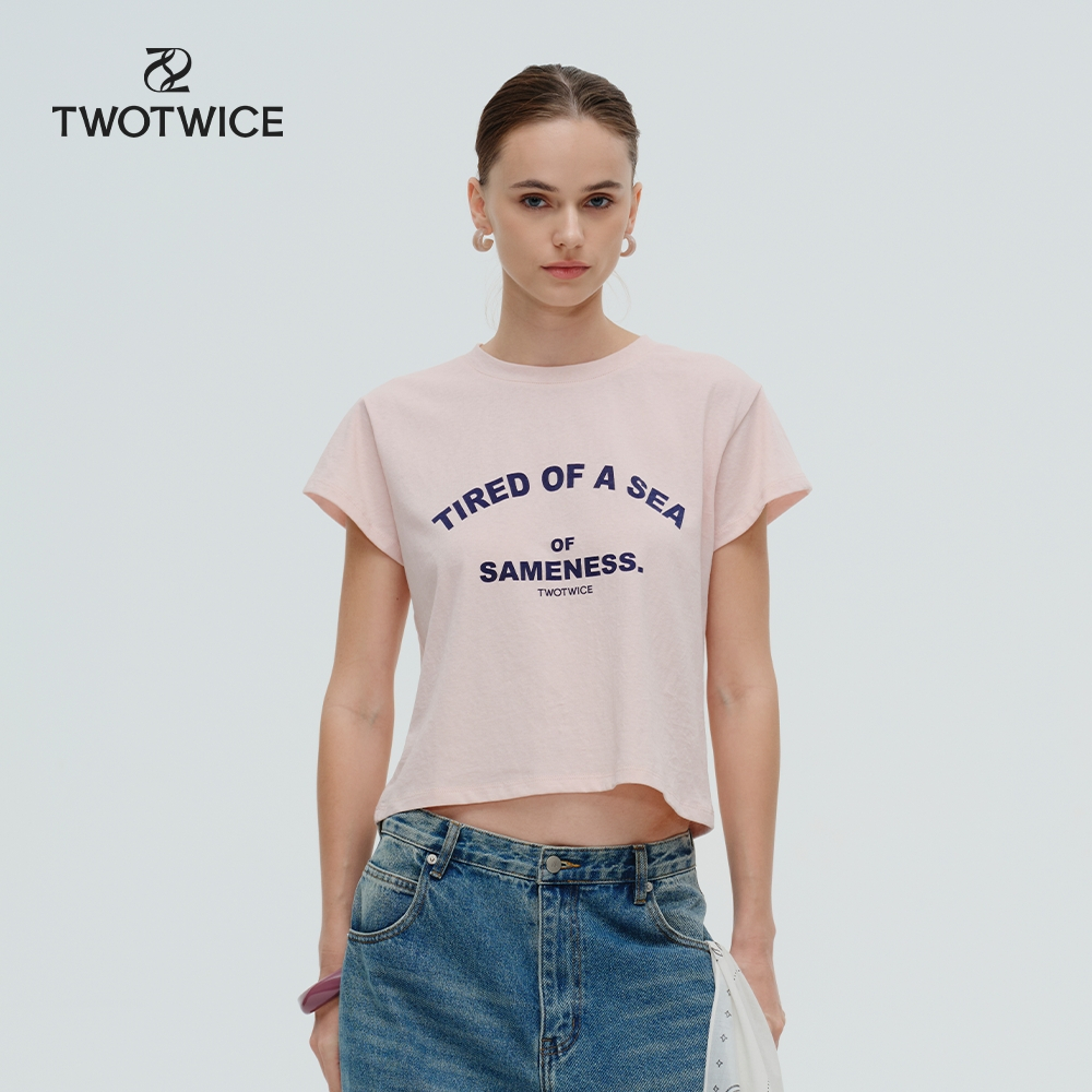 (สินค้าพร้อมส่ง) Twotwice - Sea of Sameness Baby Tee - เสื้อยืดทรงสั้น