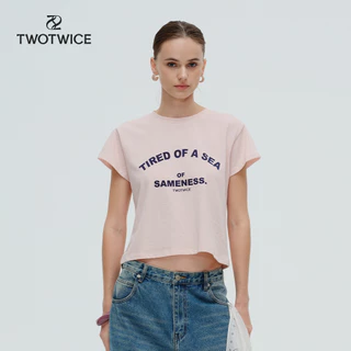 (พร้อมส่ง) Twotwice - Sea of Sameness Baby Tee - เสื้อยืดทรงสั้น