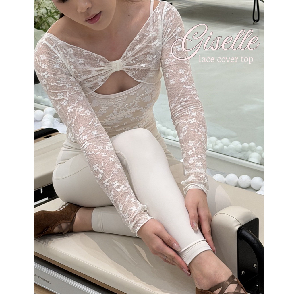 Giselle - lace cover top🤍🪽 เสื้อคลุมช่วงบนสำหรับออกกำลังกาย