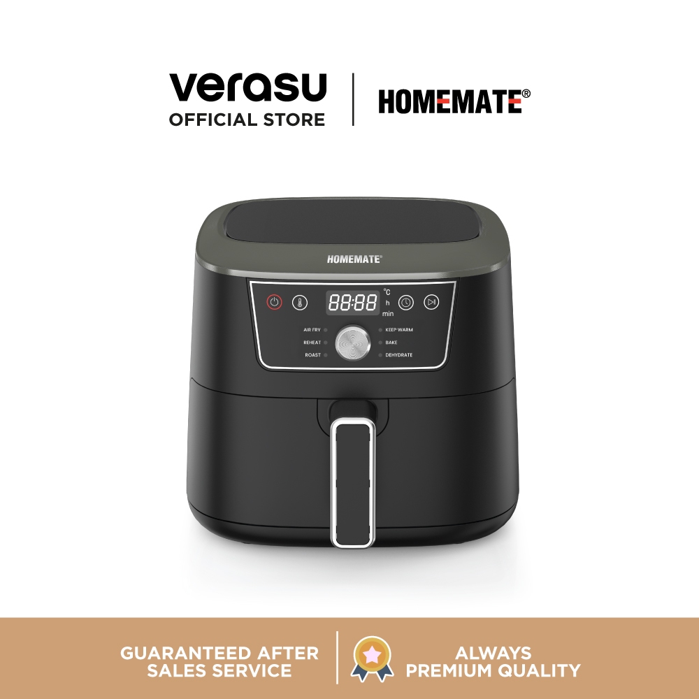 HOMEMATE หม้อทอดไร้น้ำมัน 4.7 ลิตร Air Fryer 4.7L. Extra Wide รุ่น HOM-3425E3