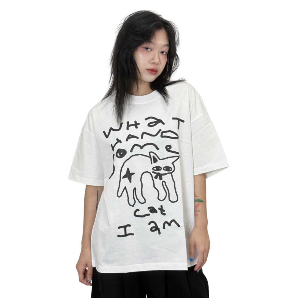 redolence.studio (pre-order4-7days) What handsome cat i am! tee เสื้อยืดทรงoversize