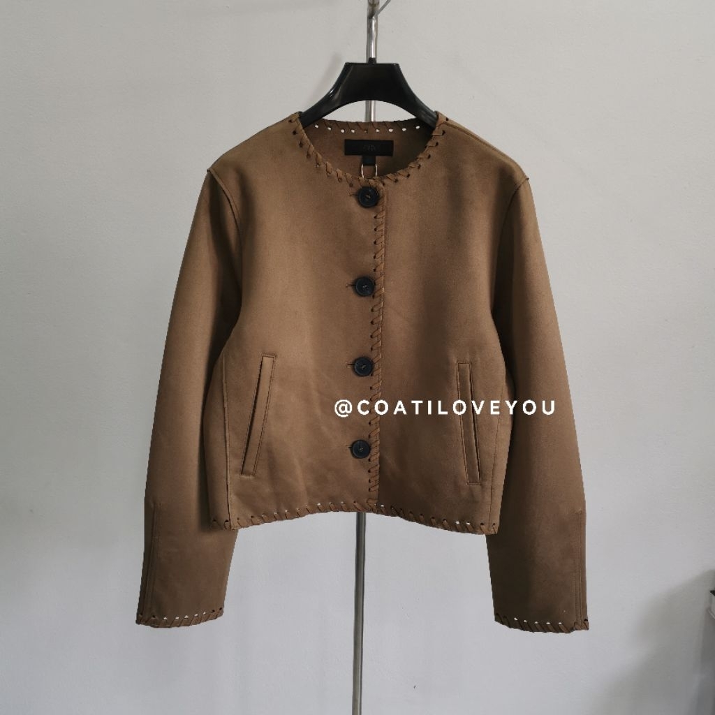 ZARA​ FAUX​ SUEDE​ JACKET​
