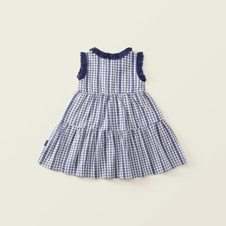 Hania kids ชุดเดรสลายสก็อตน่ารักๆตกแต่งลูกไม้ สไตล์เกาหลี พร้อมส่งในไทย - K6125998