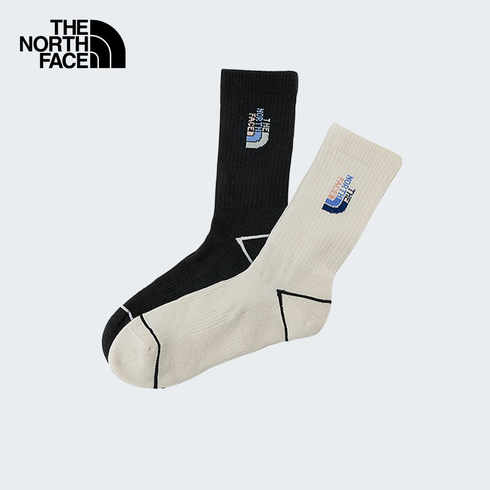 THE NORTH FACE VARIETY LOGO 2PARIS (ASIA SIZE) - WHITE DUNE/TNF BLACK ถุงเท้า