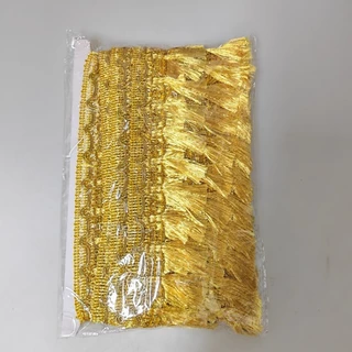 🌟ลูกไม้ขนปุยดิ้นวิบวับ🔗กว้าง6ซม. มี2สีทองเงิน ยาว10เมตร ตกแต่งผ้าม่านผ้าปูโต๊ะชุดเต้นรำงานDIYต่างๆ พู่ละเอียด แน่นหนา ทน