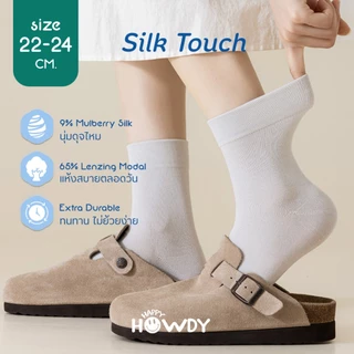HappyHowdy ถุงเท้าผ้าไหมหม่อนไร้ตะเข็บ ลดกลิ่น รุ่น Silk Touch